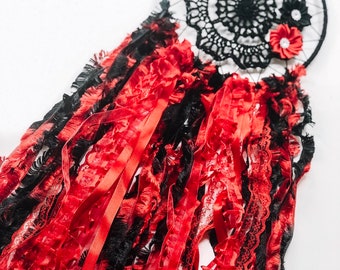 Dreamcatcher black & red bedroom accessories decor birthday room decor gift present wall hanging 7inch