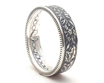 Coin ring made from Swiss 1 franc silver coin