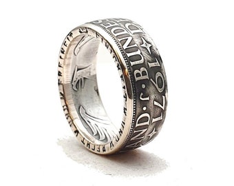 Coin ring 5 DM silver Heiermann