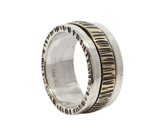 Silver rings with a ring band made of 23 carat gold plating