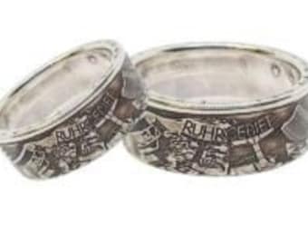 Partner rings made from silver coin Ruhr area