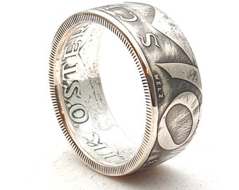 Silver ring made of 10 shillings (Austria)