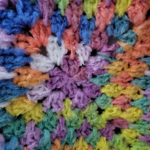 Handcrafted Spiked Granny Square Crocheted Baby Blanket/Lapghan - Rainbow Colors