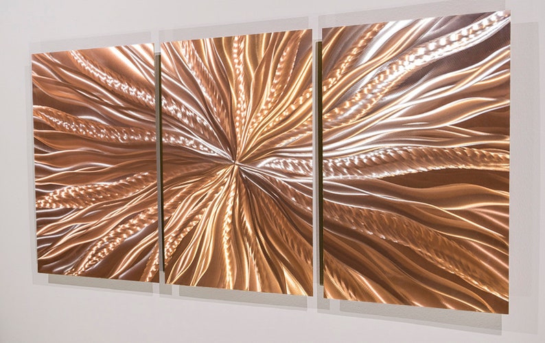Copper Wall Decor Art Metal Bathroom Home Abstract Painting Large