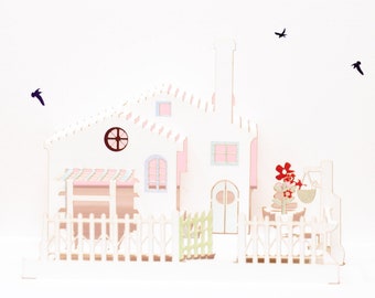 Carte pour maison neuve 3D découpée au laser - Carte de voeux pop-up - Cadeau de pendaison de crémaillère Home Sweet Home - Cadeau pour la première maison design 3D fabriqué au Royaume-Uni