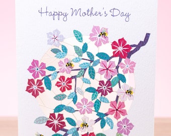 Laser Cut Flowers Mother’s Day Greeting Card - Floral Mothers Day Card For Mum - To My Wife Mothers Day Gift Made in UK