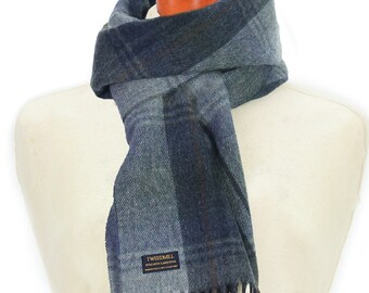 Sutherland Scottish Tartan Pure Wool Scarf - 100% Pure Wool Unisex Scarf - Grey Wool Scarf Scarf Gift