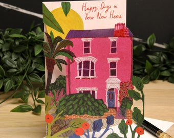 Laser Cut New Home Sweet Home Card - First Home Greeting Card Housewarming Gift - Paper Cut Art First Home Gift Made In UK