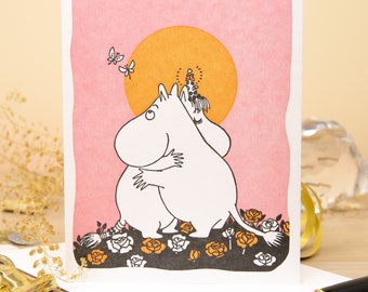 Moomin Valentines Day Card for Wife - Moomin Card Gift for Her - Moomin Hug Valentines Card for Wife