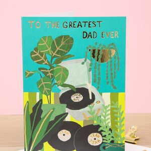 Greatest Dad Vaderdagkaart - Retro Disc Record Happy Fathers Day Card - First Fathers Day-wenskaart Cadeau voor papa