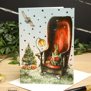 Weihnachtshäschen Adventskalender 2024 - Weihnachts-Countdown-Buch-Adventskalender - Weihnachtshäschen Karte - Adventskalender für Kinder