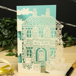 Carte de nouvelle maison découpée au laser - Carte de voeux Home Sweet Home Cadeau de pendaison de crémaillère - Cadeau pour la première maison d'art découpé au laser Fabriqué au Royaume-Uni