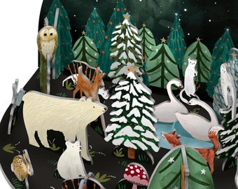 Polar Bear 3D Pop & Slot Advent Calendar 2024 - 3D Advent Calendars - Wildlife Christmas Decoration - Kids Christmas Gift