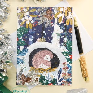 Calendário do Advento Hedgehog Hideaway in the Wild 2024 - Calendário do Advento para crianças - Calendário do Advento Hedgehog feito no Reino Unido - Contagem regressiva para o Natal