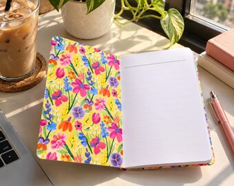 Floral Supernova A6 Exercise Books Bundle – Colourful Flower Notebooks – Small Floral Journals and Stationery Gift for Flower Lovers