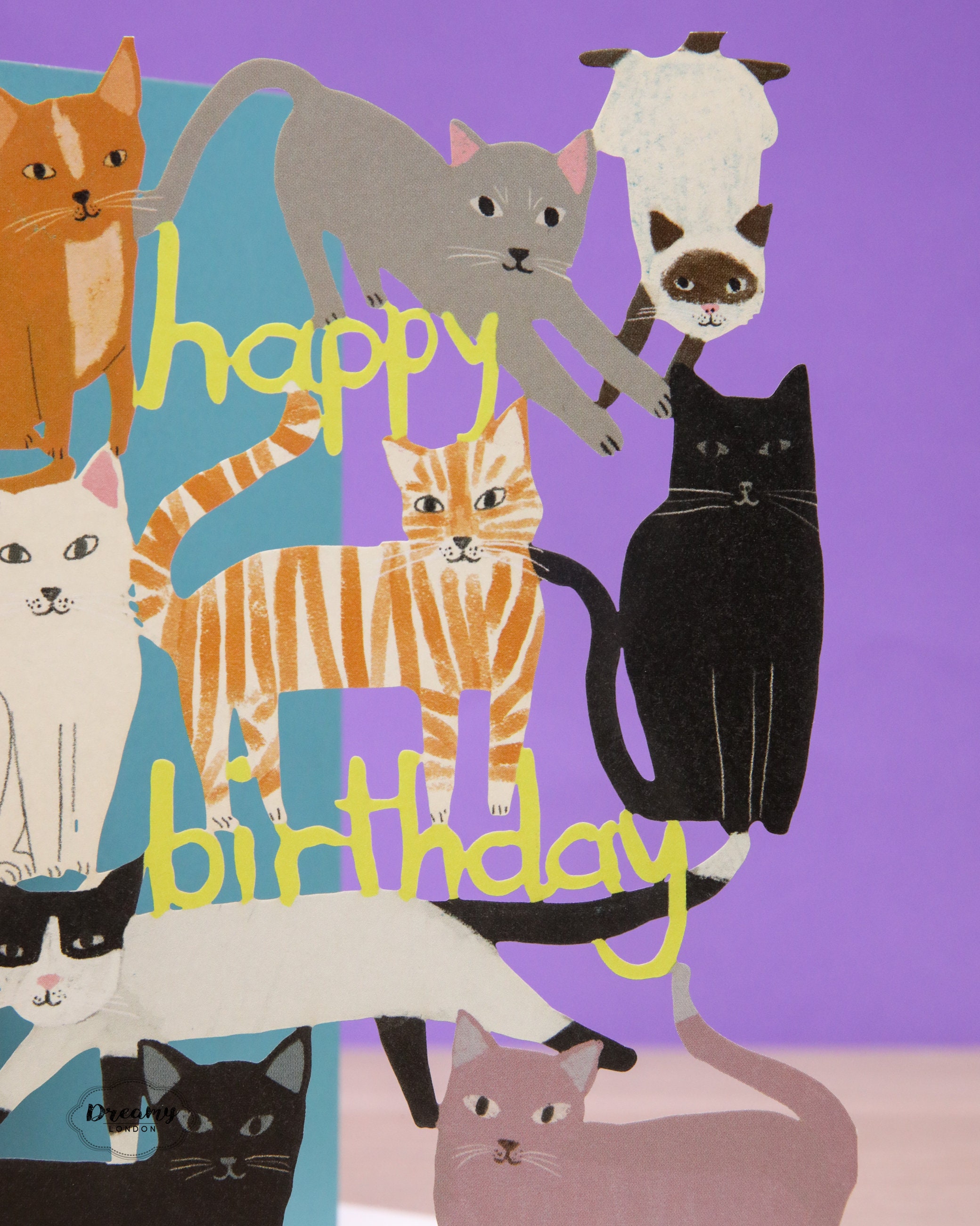 Laser Cut Cats Birthday Card - Cat Birthday Card Artwork - Cat Birthday ...