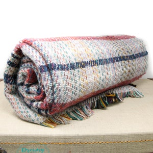 Red & Grey Recycled Wool Blanket - Recycled Wool Blanket and Throws - Made in England Blanket Housewarming Gift