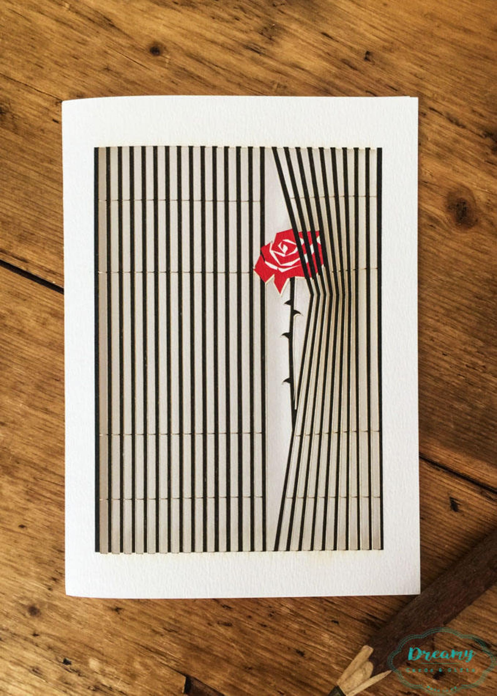 Leidenschaft der Liebe einzelne rote Rose Grußkarte Karte | Etsy