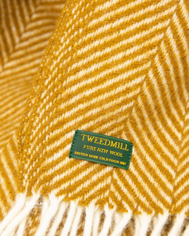 Mustard Yellow Pure Wool Blanket Throw Chunky Quilt | Etsy