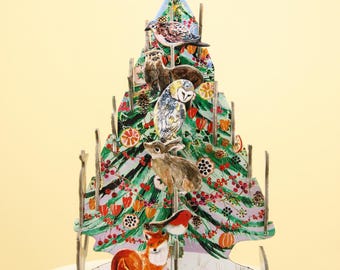 Mini Christmas Tree Pop and Slot - Reindeer and Tree Miniature for Mantle Decor - Unique Winter Wonderland Gift for Kids