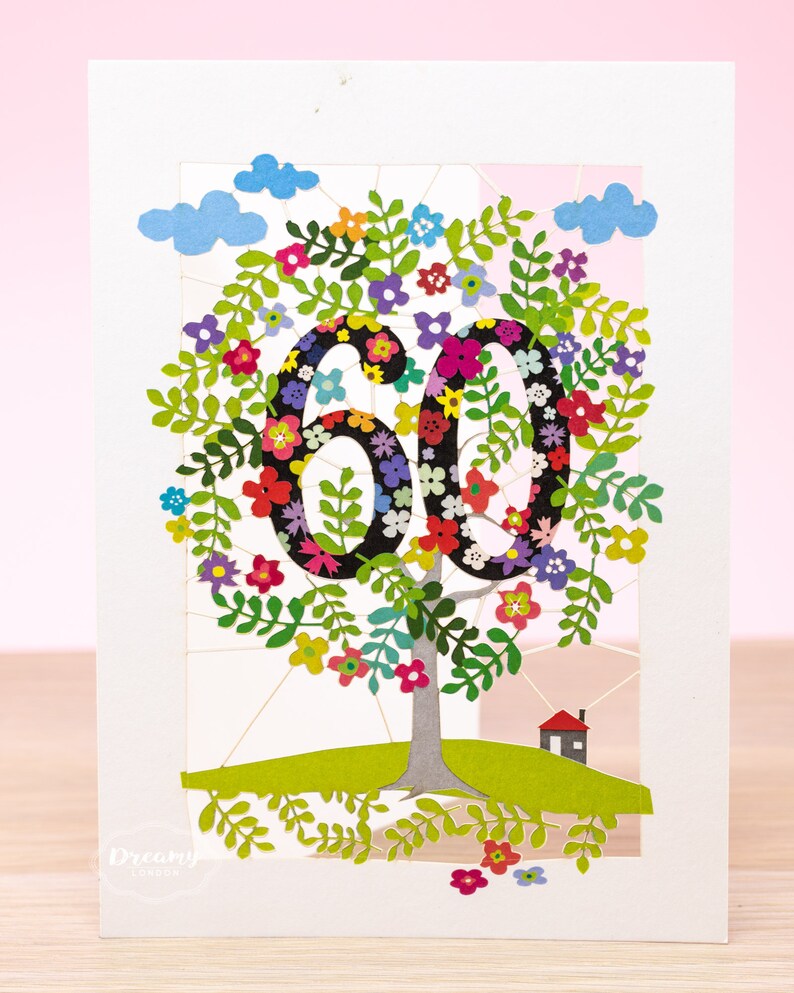 60th birthday card, 60th birthday gift, 60th birthday, 60th birthday ideas, 60th birthday gifts, happy 60th birthday, Happy Birthday, Tree gift, Adult Birthday Card, Happy Birthday Card, mum birthday card, birthday card mum, 60 birthday card