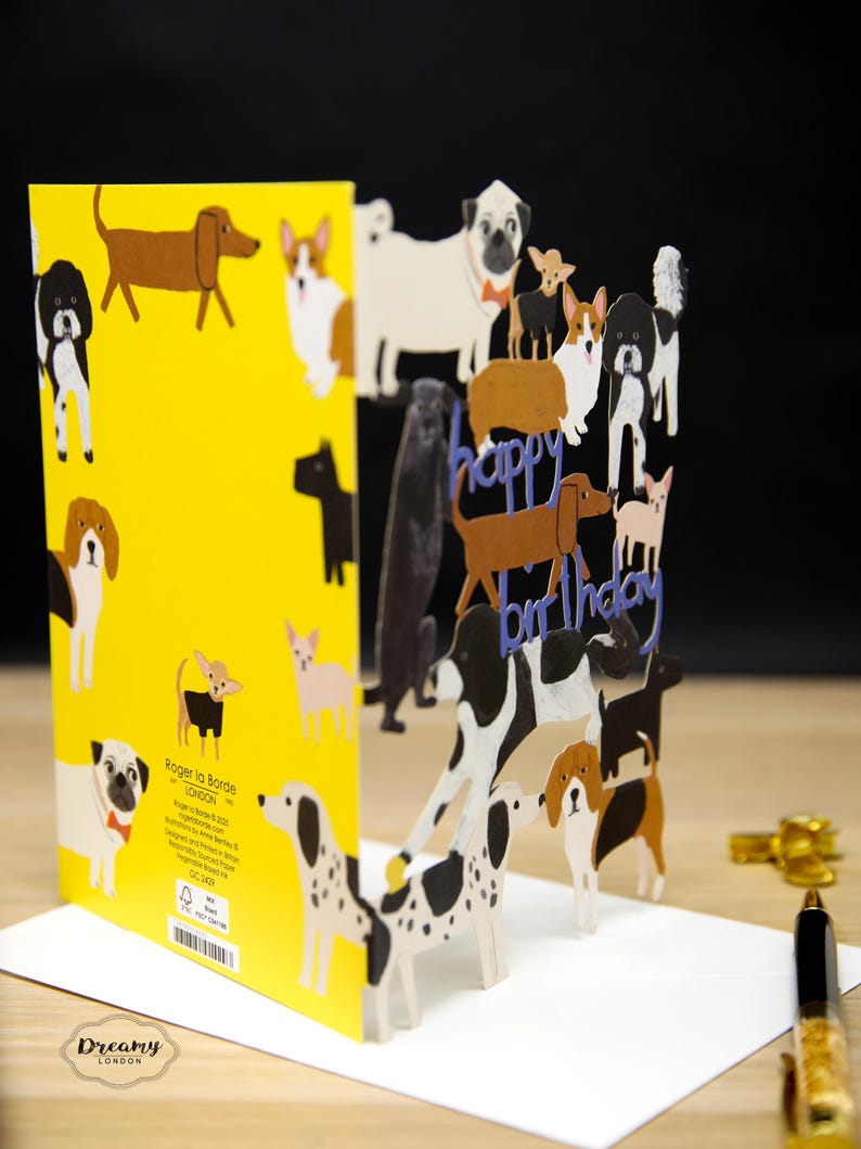 Dog Birthday Card – Laser Cut Dog Card for Dog Lovers – Cute Animal ...