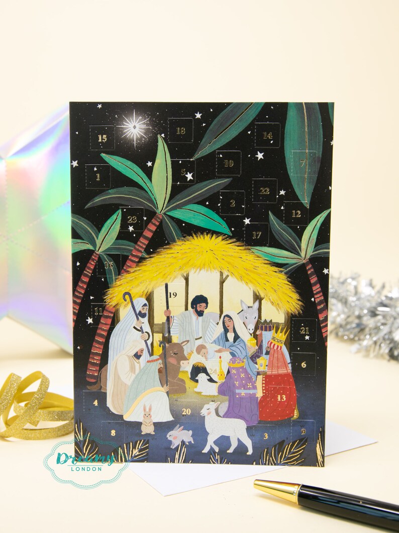 Nativity Advent Calendar Card Advent Calendar 2022 Etsy UK