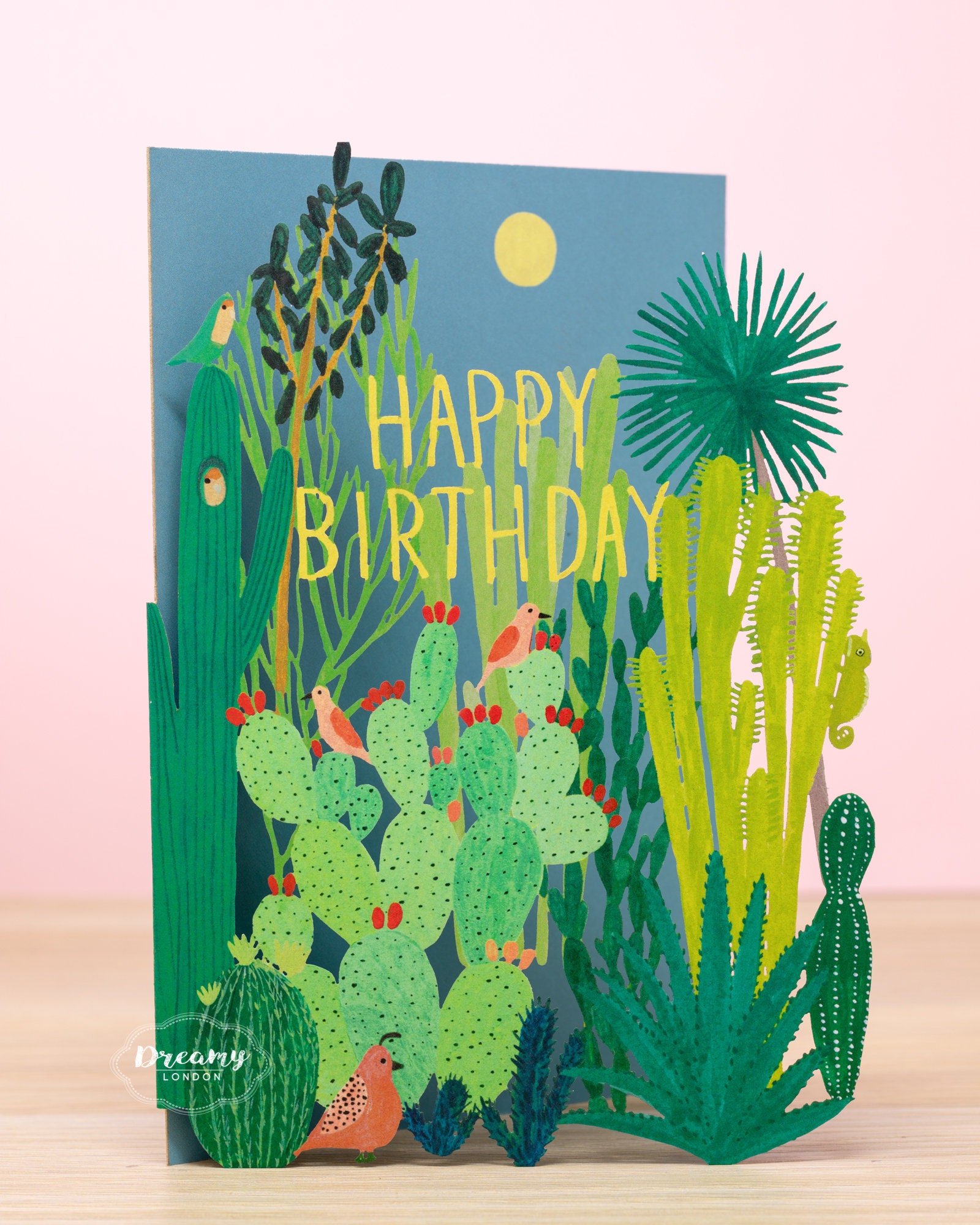 handgezeichnet Grußkarte Karte Geburtstag Free Hugs Kaktus 