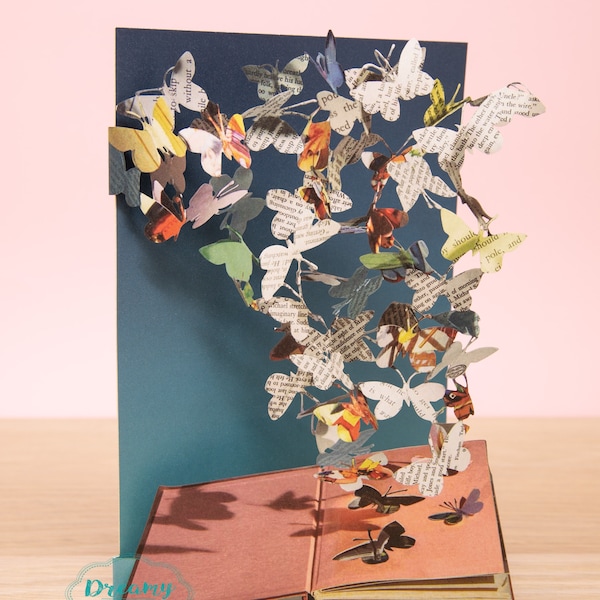 Scissors Paper Tree Laser Cut Card - Butterfly Laser Cut Card - Butterfly Greeting Card - Greetings Card