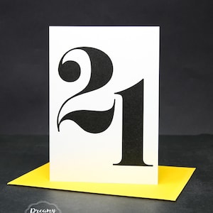 21. Geburtstagskarte in Fettschrift - Meilensteinkarte für Sie und Ihn und Unisex