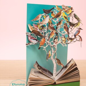 Carte de voeux découpée au laser Flying Birds pour toutes les occasions - livre carte d'anniversaire - livre carte de remerciement cadeau bibliothécaire image 3