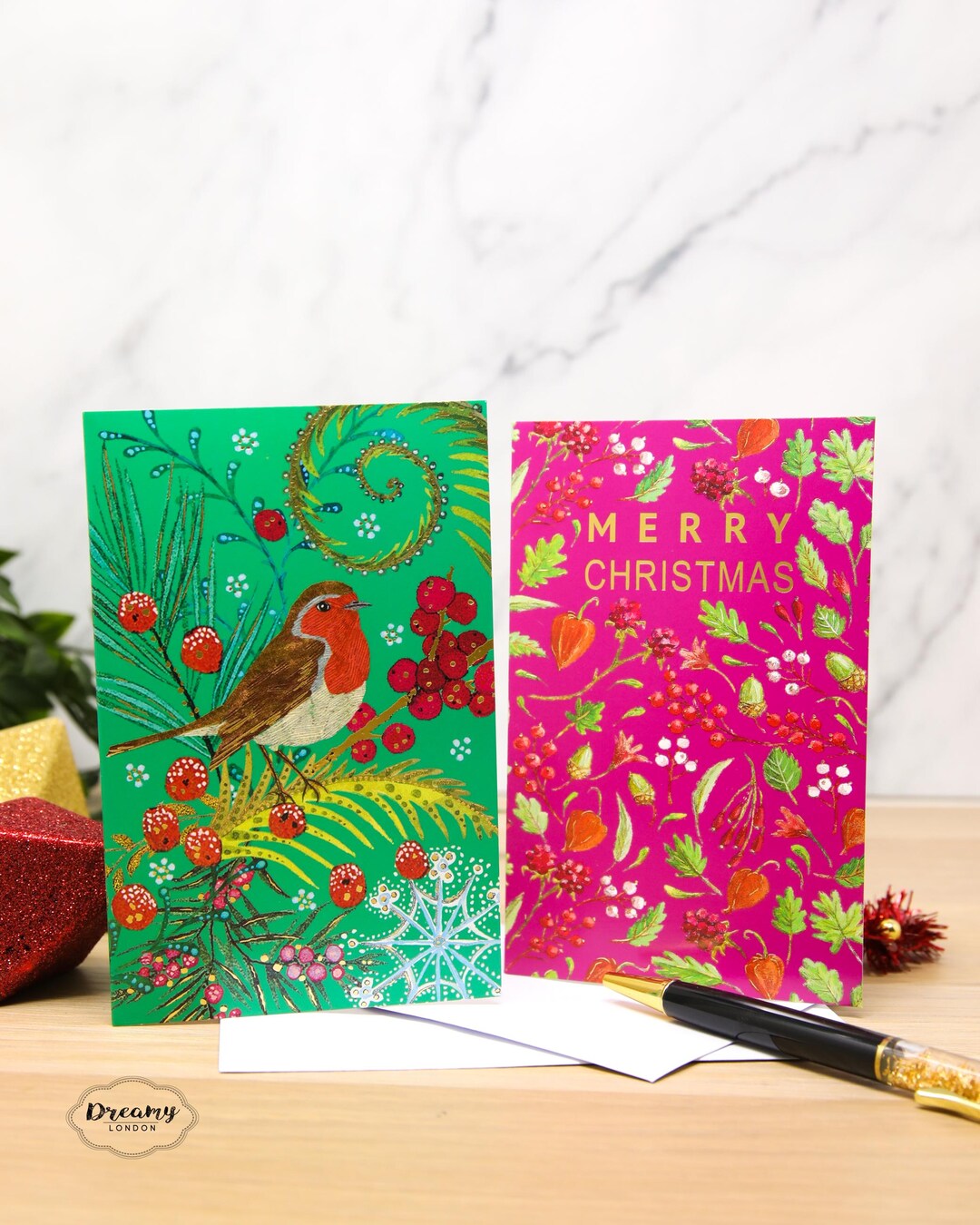 Classy Robin Classy Robin Cards and Botanical Christmas Cards - Mini Christmas Cards ...