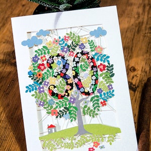Carte 30e anniversaire Arbre de vie découpée au laser - Art découpé au laser Carte 30 anniversaire - Puzzle 30e anniversaire carte Joyeux anniversaire
