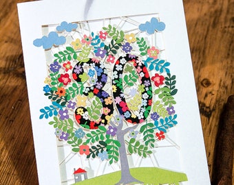 Carte 30e anniversaire Arbre de vie découpée au laser - Art découpé au laser Carte 30 anniversaire - Puzzle 30e anniversaire carte Joyeux anniversaire