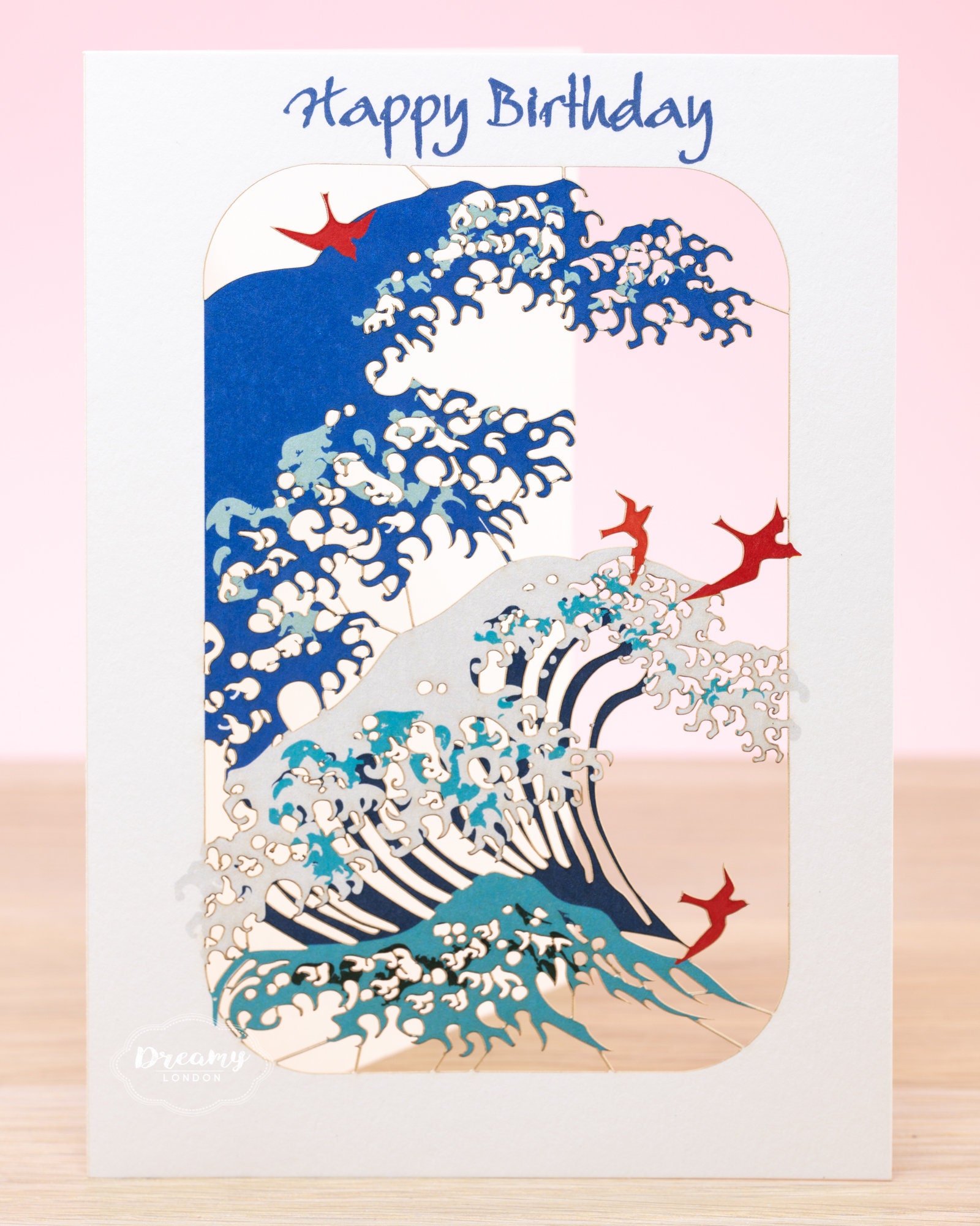 Happy Birthday Card Hokusai Japanese Birthday Card Etsy Australia
