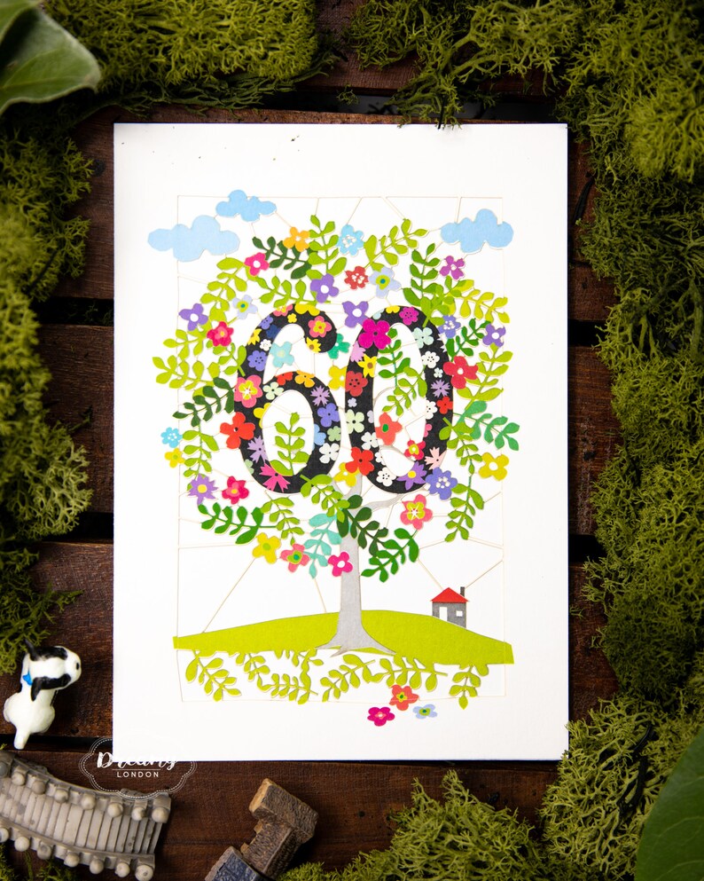 60th birthday card, 60th birthday gift, 60th birthday, 60th birthday ideas, 60th birthday gifts, happy 60th birthday, Happy Birthday, Tree gift, Adult Birthday Card, Happy Birthday Card, mum birthday card, birthday card mum, 60 birthday card