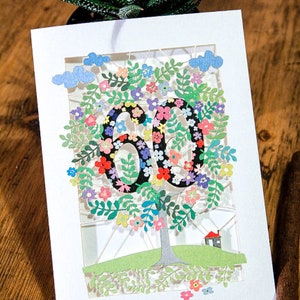 Carte 60e anniversaire Arbre de vie découpée au laser - Carte 60e anniversaire art découpé en papier or - Puzzle 60 ans Cartes 60e - Fabriqué au Royaume-Uni