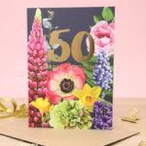 Blossom 50er Geburtstagskarte