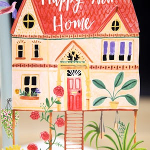Carte de voeux Happy New Home découpée au laser - Cadeau de pendaison de crémaillère Home Sweet Home - Cadeau pour la première maison en papier découpé Fabriqué au Royaume-Uni