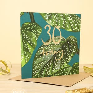 Goldfolie Geburtstagskarte 30 - UK Geburtstagskarte "30 today" mit Palmenblatt - Geschenk 30.Geburtstag für Sie und Ihn."