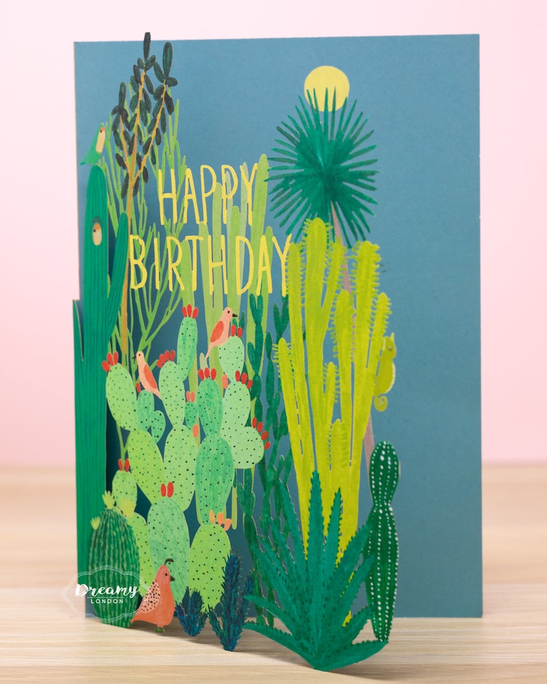 Kaktus Geburtstag Barde Happy Birthday Karte Pflanzen Etsy.de