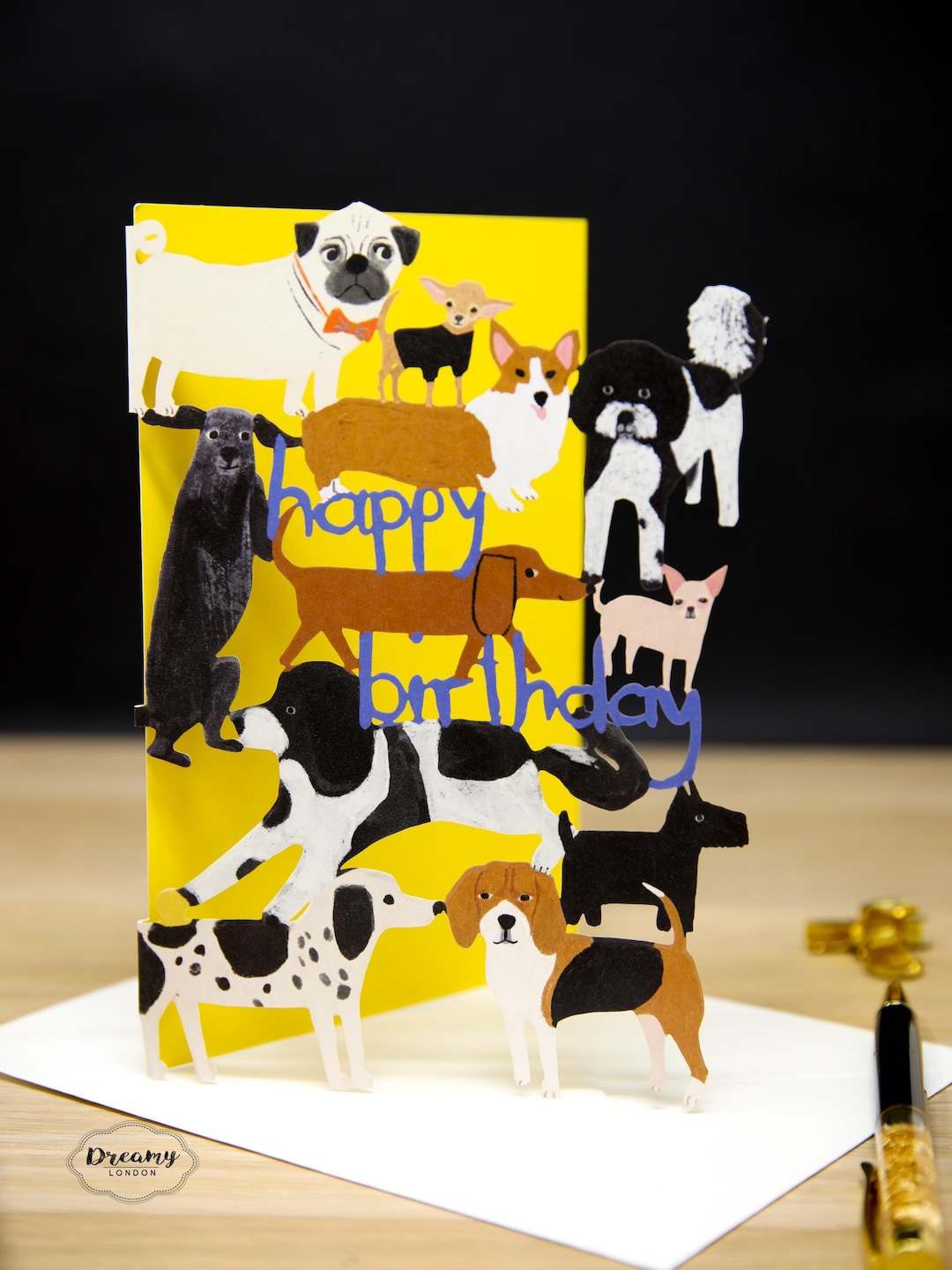 Dog Birthday Card – Laser Cut Dog Card for Dog Lovers – Cute Animal ...
