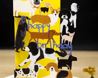 Dog Birthday Card – Laser Cut Dog Card for Dog Lovers – Cute Animal Card Pet Birthday