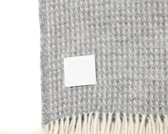 Oatmeal King Size Waffel Decke - 100% Reine Wolle Decke und Überwürfe - Made in England Decke Housewarming Geschenk