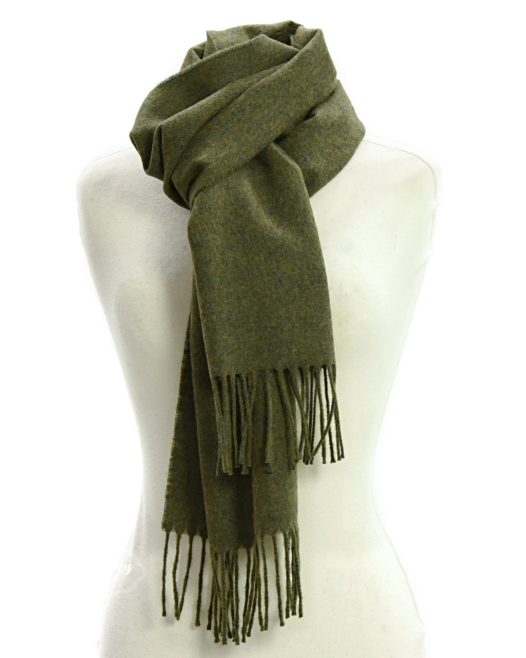 Tweed Green Pure Wool Scarf Mens Scarf Wool Gift for Him Pure Wool ...