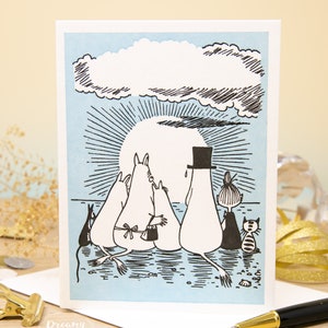 Tarjeta de felicitación de la familia Moomin en Moominvalley para todas las ocasiones - Tarjeta de cumpleaños de Moomin - Tarjeta de agradecimiento del cartel de Moomin
