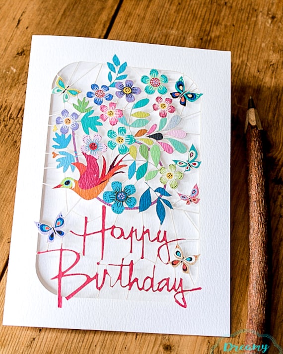 Happy Birthday Karte Aquarell Schmetterling - Hochwertige Geburtstagskarte Für Mama, Schwester, Freundin