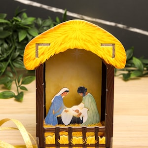Kit de miniaturas de belén 3D para decoración navideña 2024 - Juguetes educativos, regalos navideños para niños - Decoración navideña de belén 3D