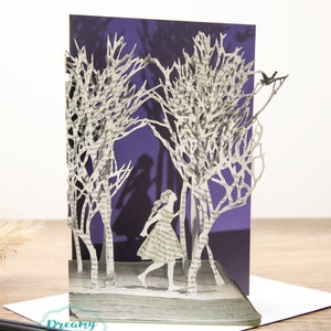 Laser geschnitten Märchen Prinzessin Blanko Karte für alle Gelegenheiten - Buch Geburtstagskarte - Wald Karte Buch Liebhaber Geschenk