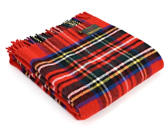 Royal Stewart Tartan Wool Blanket - 100% Pure Wool Blanket and Throws - Made in England Blanket Housewarming Gift